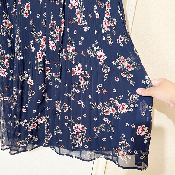 [Time & True] Blue Floral Print Long Sleeves Boho Babydoll Dress Size Xsmall - Picture 5 of 11